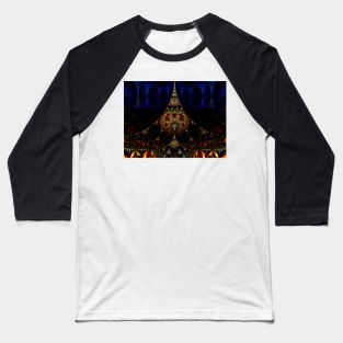 Fractal Art Deco Stalagmite Baseball T-Shirt